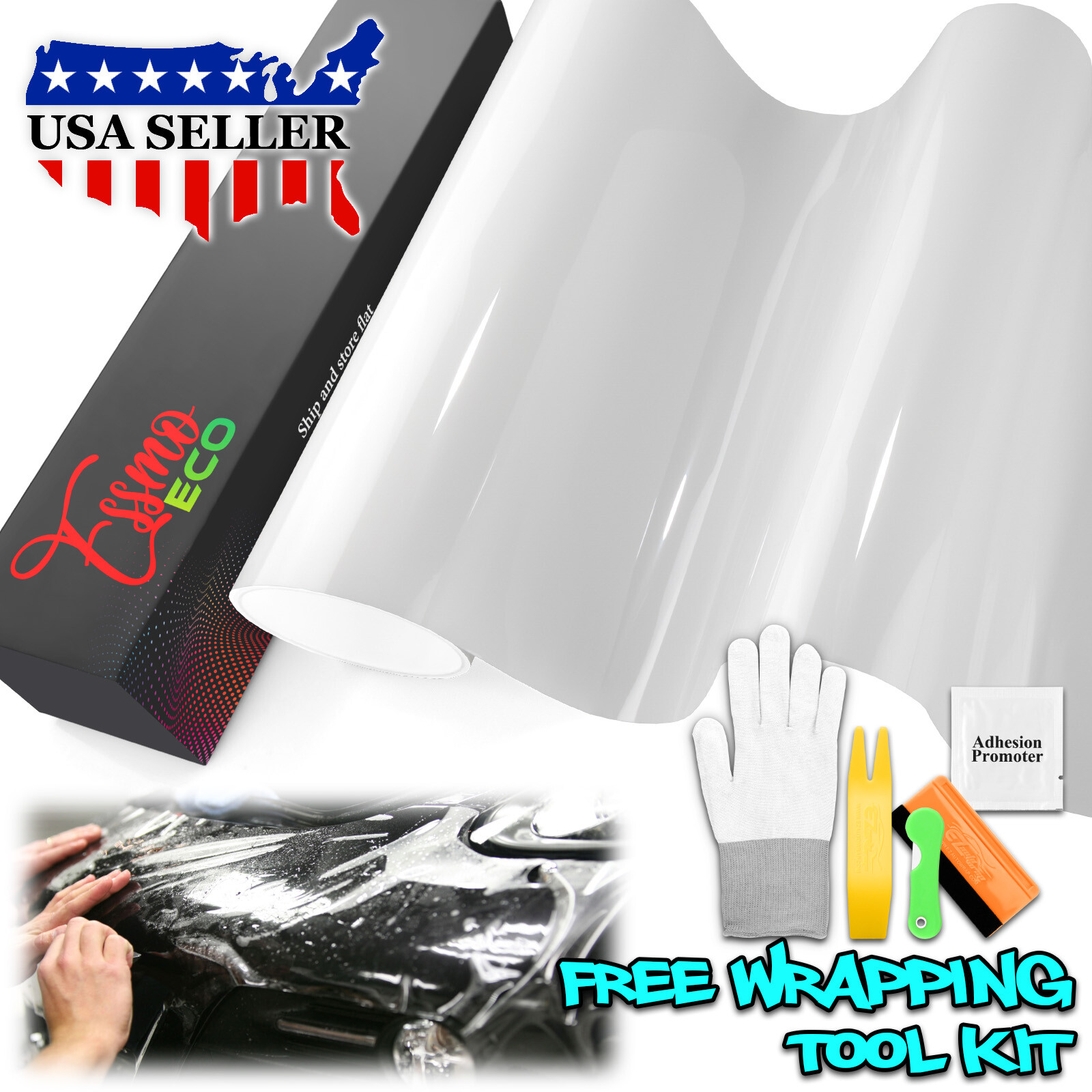 PPF Paint Protection Film ECO Gloss Clear Invisible Scratches Shield 7.5mil Bra