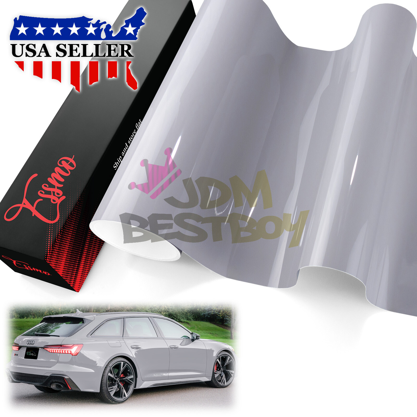 2pcs 4″x8″ Sample PPF Paint Protection Gloss Storm Gray Invisible Scratch Shield