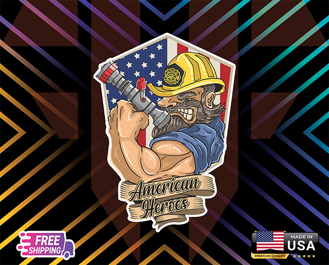 FIREFIGTER EARGELY SAVE L,LAPTOP,WALL,WINDOW,ETC,6YEARS R+LAMINATED +FREESTICKER
