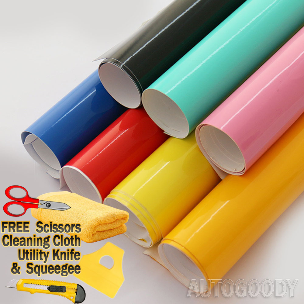 Premium High Gloss Vinyl Film Car Wrap Sticker Decal DIY Bubble Free Air Release