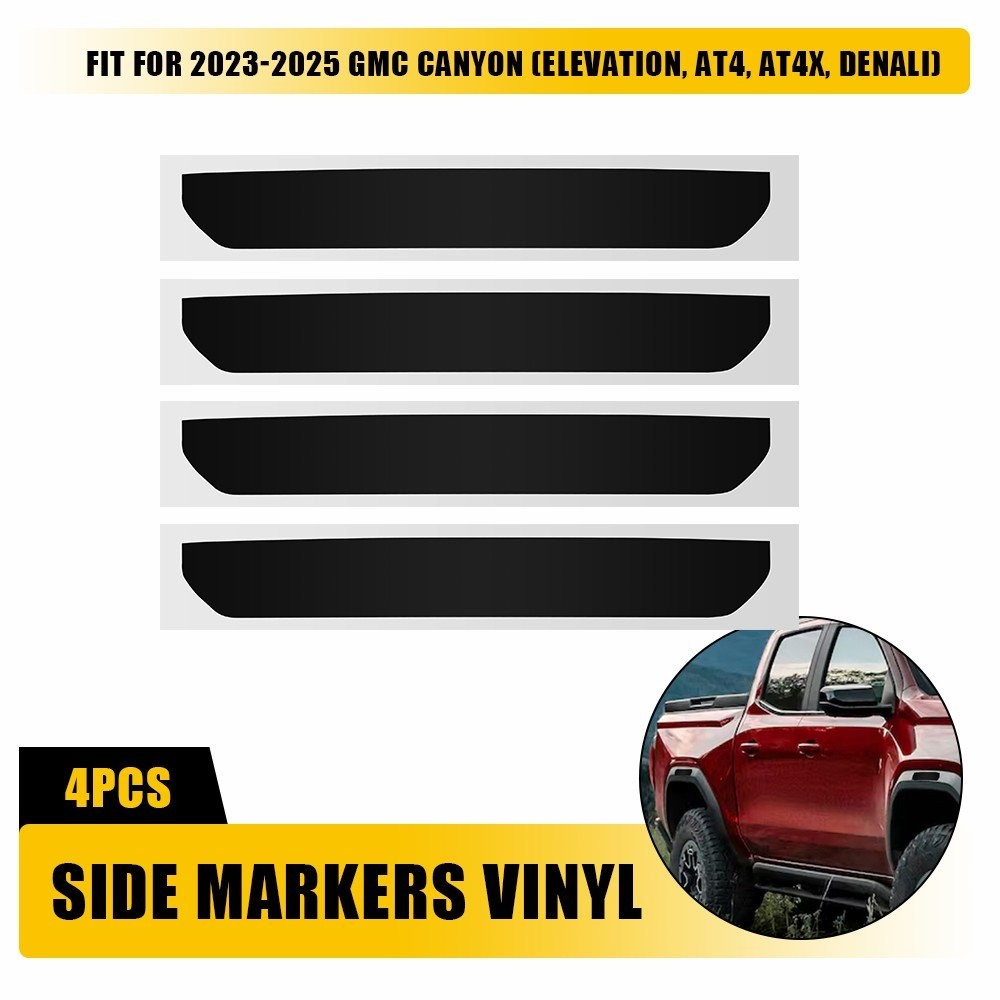 4PCS Precut Side Marker Light Blackouts Vinyl Overlay For 2023-2025 GMC Canyon