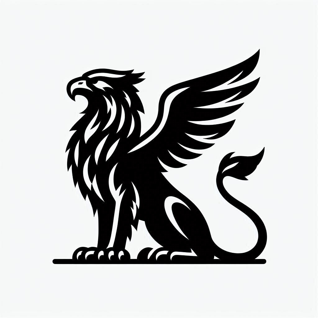 Tribal Sitting Griffin Die Cut Vinyl Sticker Decal Left Right or Pair