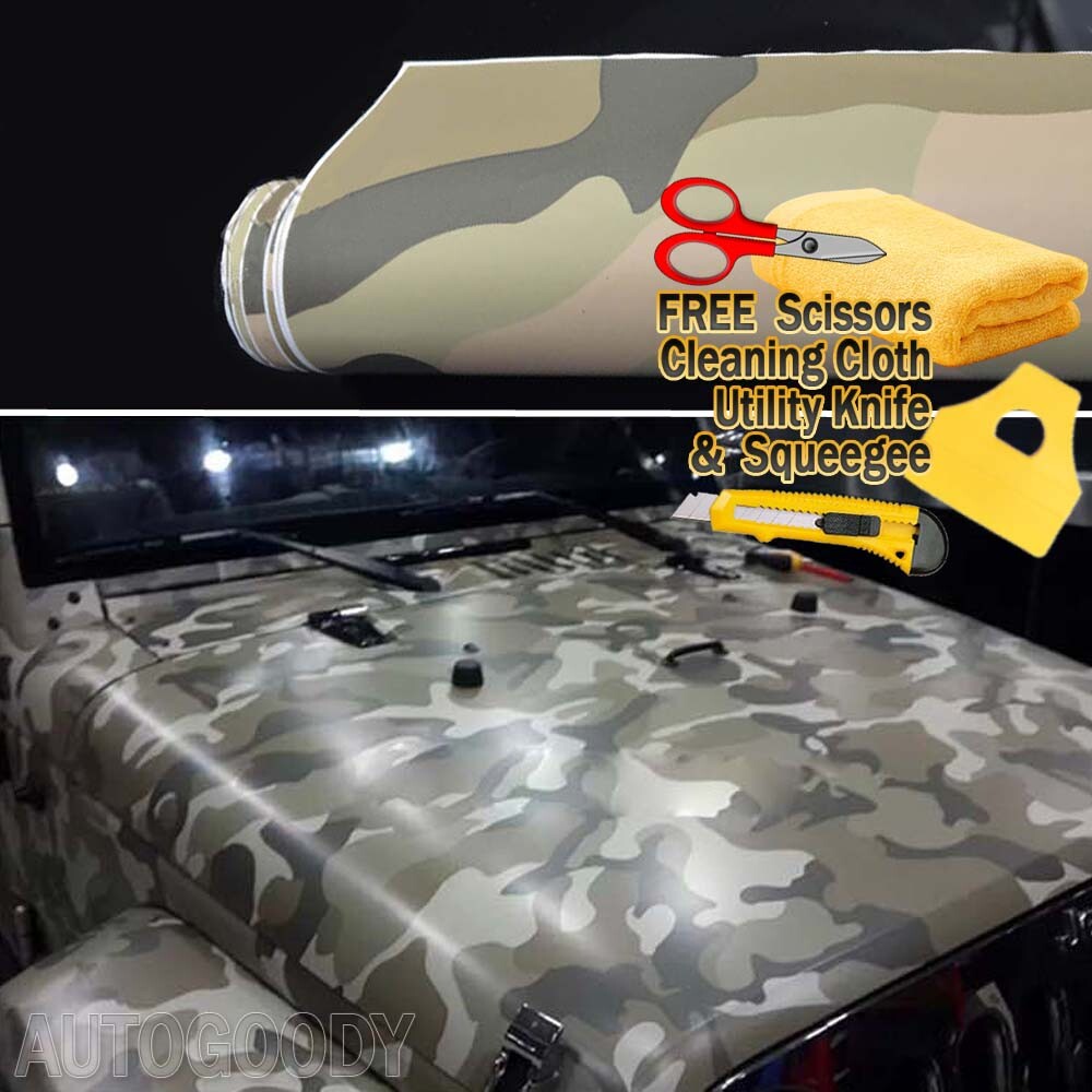 600″x60″ Army Camo Camouflage Desert Vinyl Film Wrap Air Bubble Free 50ft x 5ft