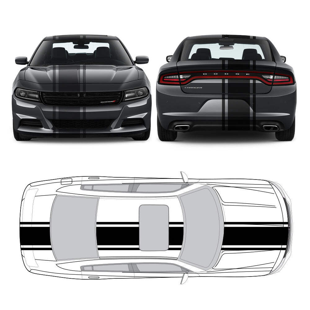 Racing Stripes & pinstripes [3x] 2″ , 15″, 2″ x 68″ Self Healing Vinyl Fits All