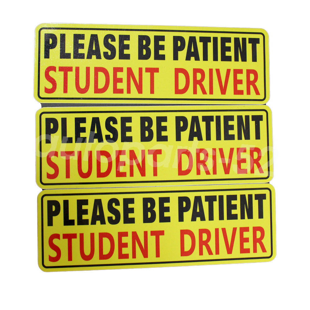 3 Pcs Car Signs Student Driver Magnet Please Be Patient Car Bumper Sticker Decal