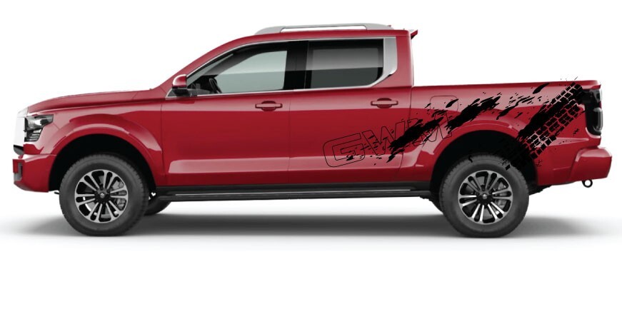 GWM-Vehicle-side-body-decal-kit-sticker with tyre tread mud splatter