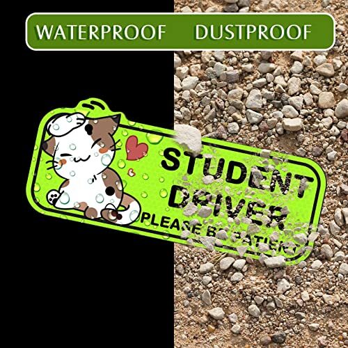 4 Pcs Student Driver Car Reflective Cute Magnet Stickers for New Drivers