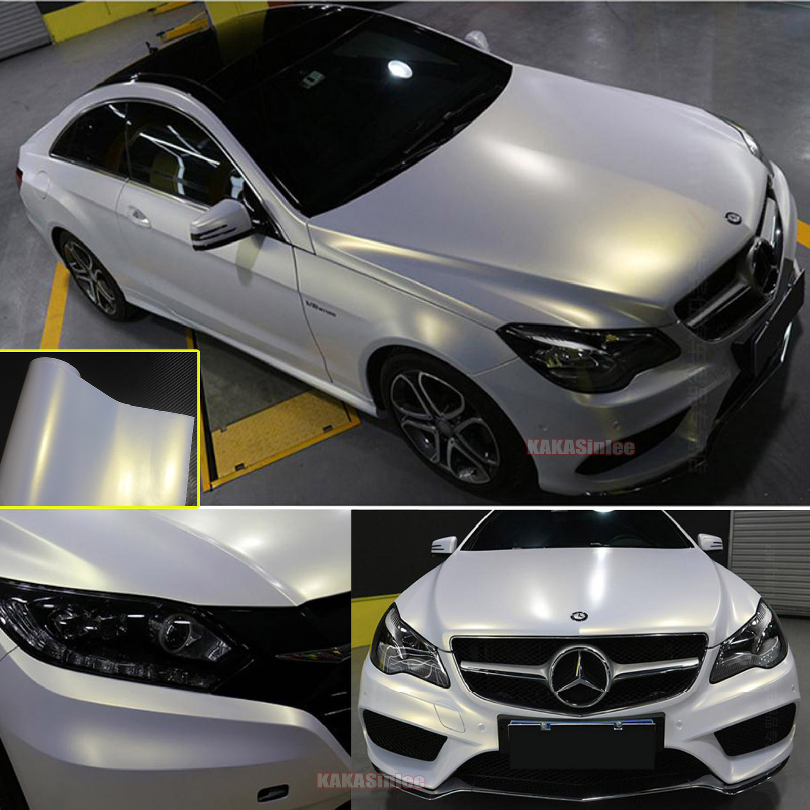 50FT Satin WH Gold Chameleon Whole Car Vinyl Wrap Pearl Metal Hood Sticker BO
