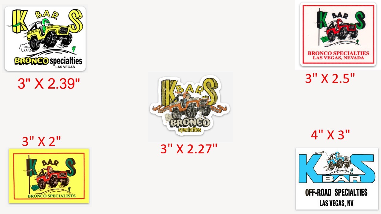 1966 1977 Ford Bronco K Bar S stickers decals classic early Las Vegas baja