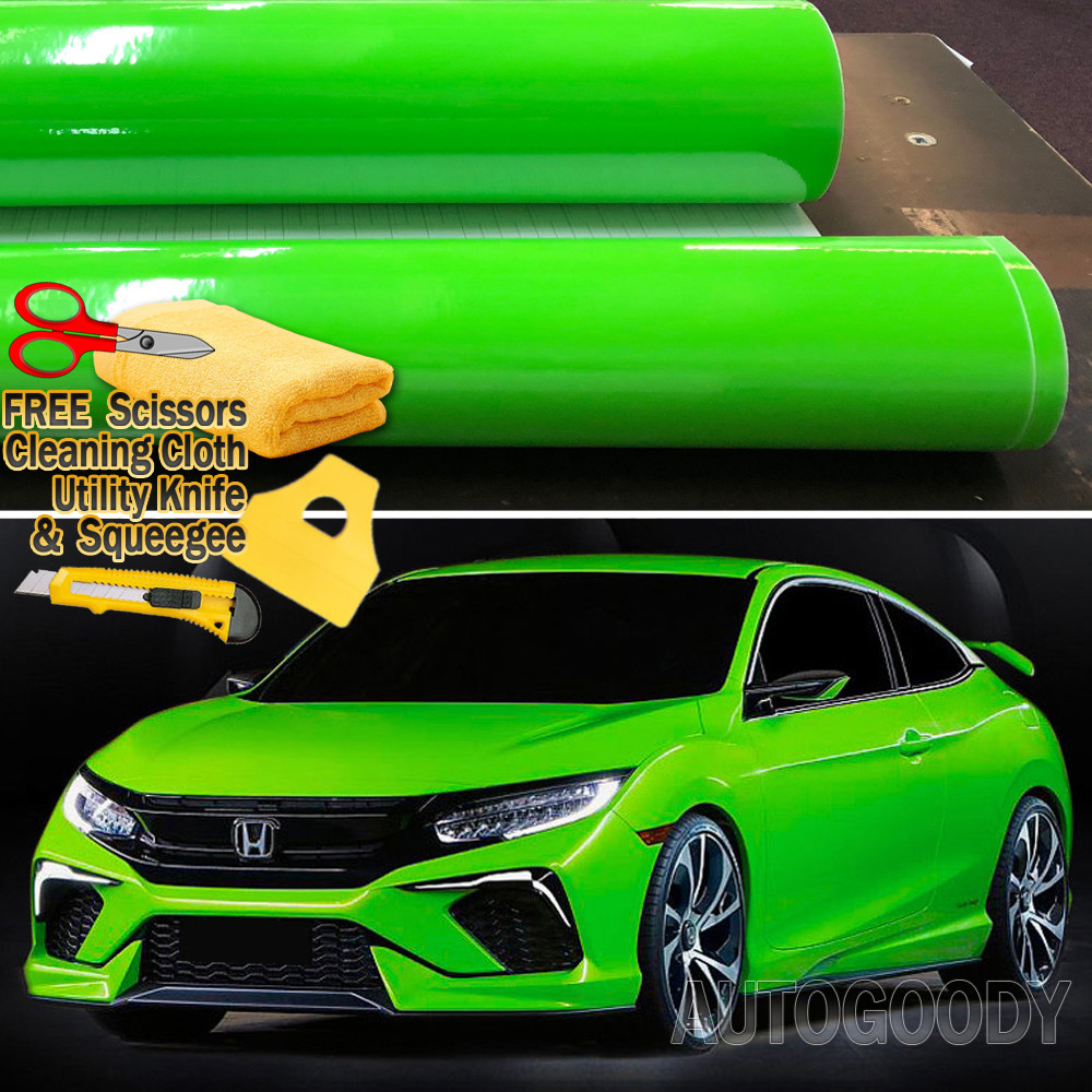 24″ x 60″ Super Gloss Green Vinyl Film Wrap Sticker Air Bubble Free 2ft x 5ft