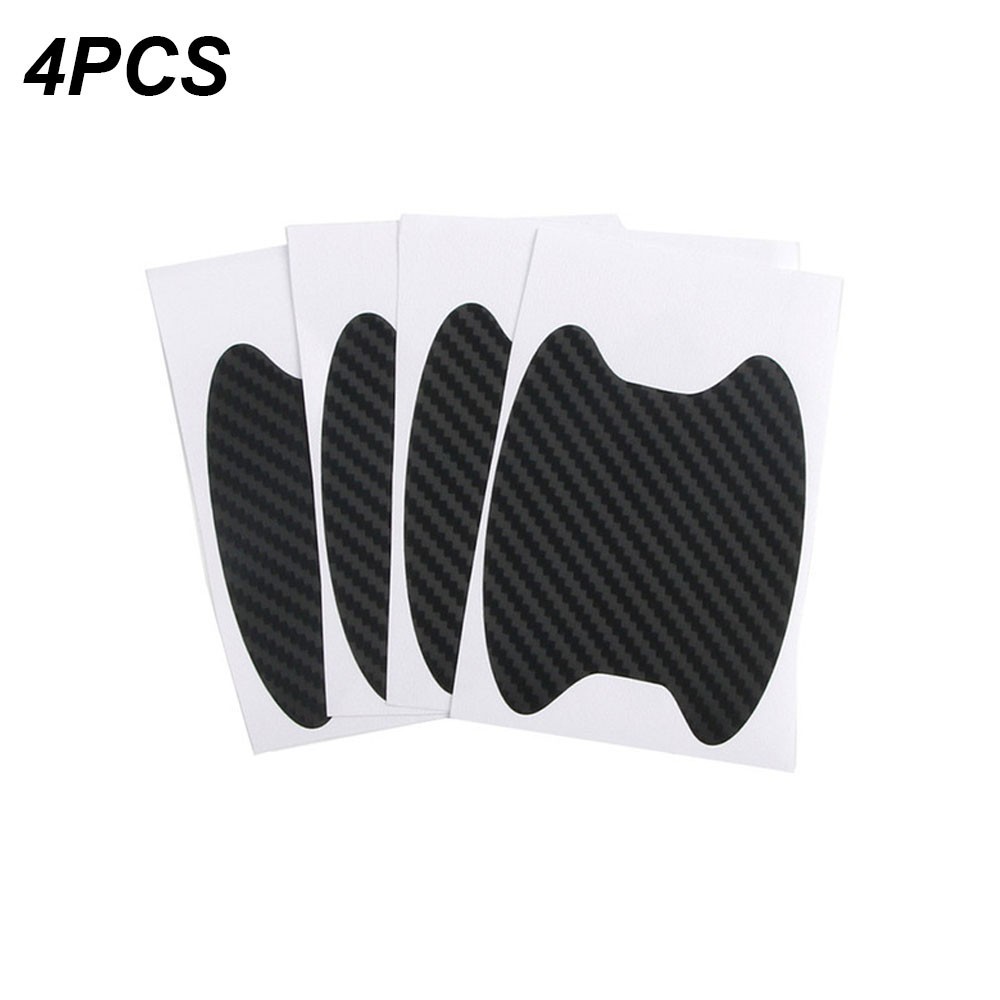 4PCS Carbon Fiber Car Door Handle Scratch-Resistant Protective Film Stickers