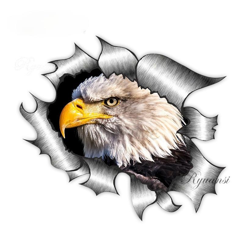 American Eagle Head Sticker Decal Bald USA Flag Real Car Body Bumper Window