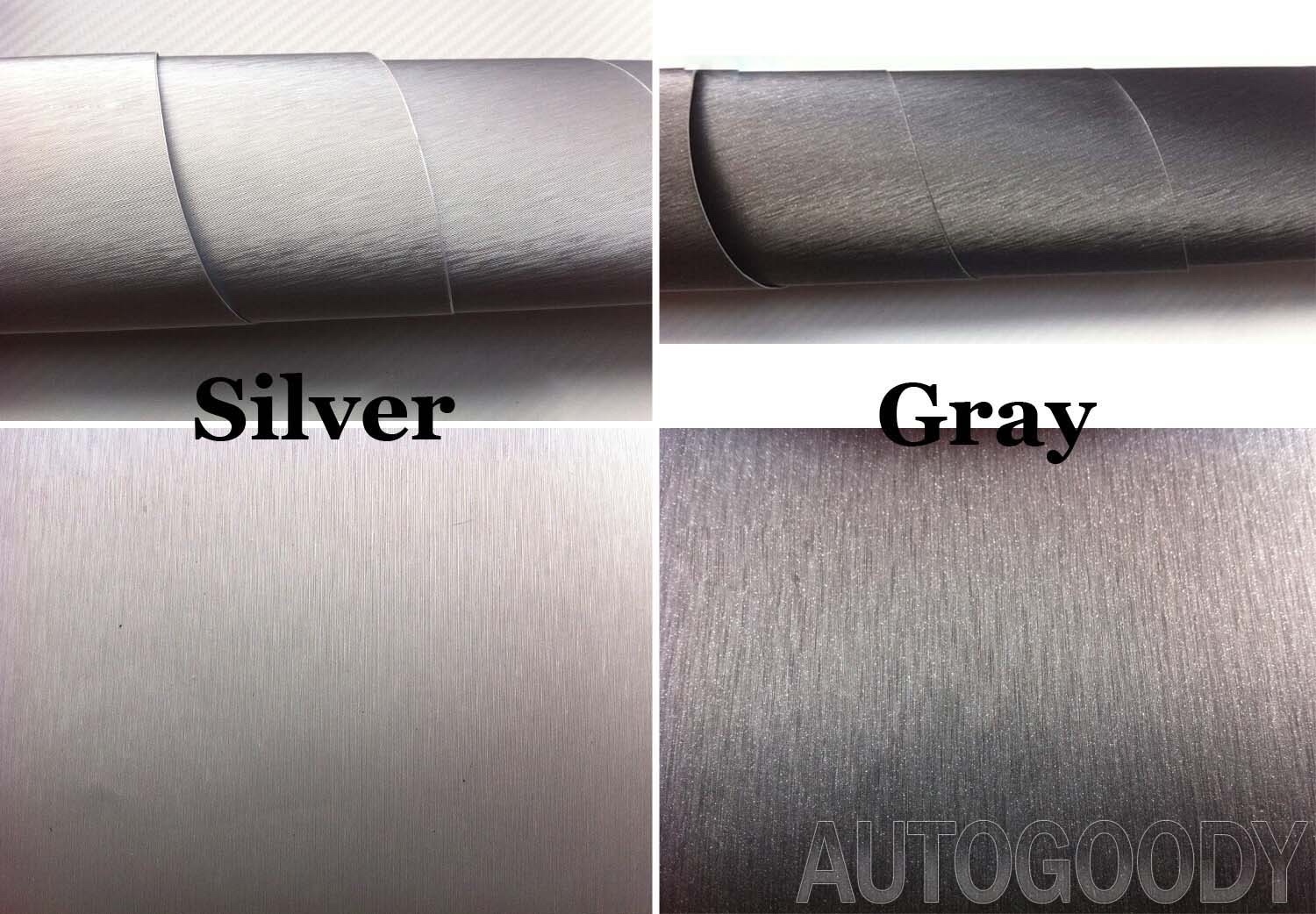 Brushed Aluminum Vinyl Film Metallic Wrap Sticker Decal Bubble Free Air Release