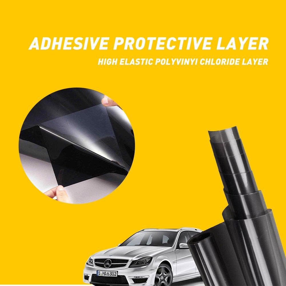 12″x72″ Gloss Dark Black Smoke Headlight Taillight Fog Light Tint Film Vinyl