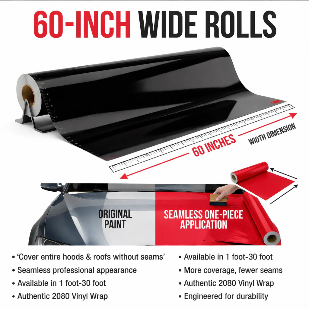 High Gloss Black – 3M 2080 HG12 Vinyl Wrap Film All Sizes Dual Cast Bubble Free