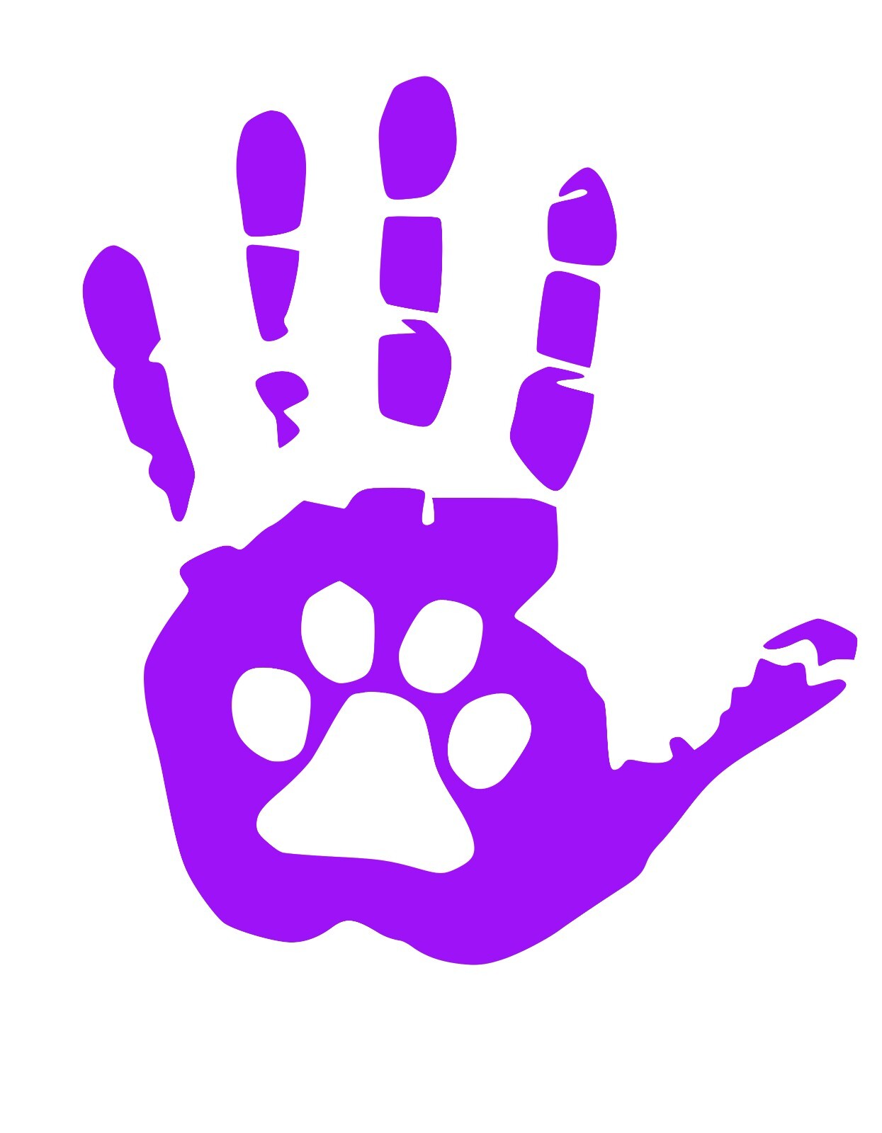Set of Hand Paw Wave Decals for Jeep Side Mirrors- Left & Right