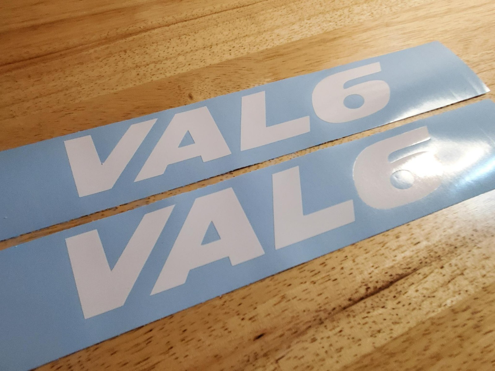 val6 heater 6″ DECALS STICKERS GLOSS white (2) VINYL USA