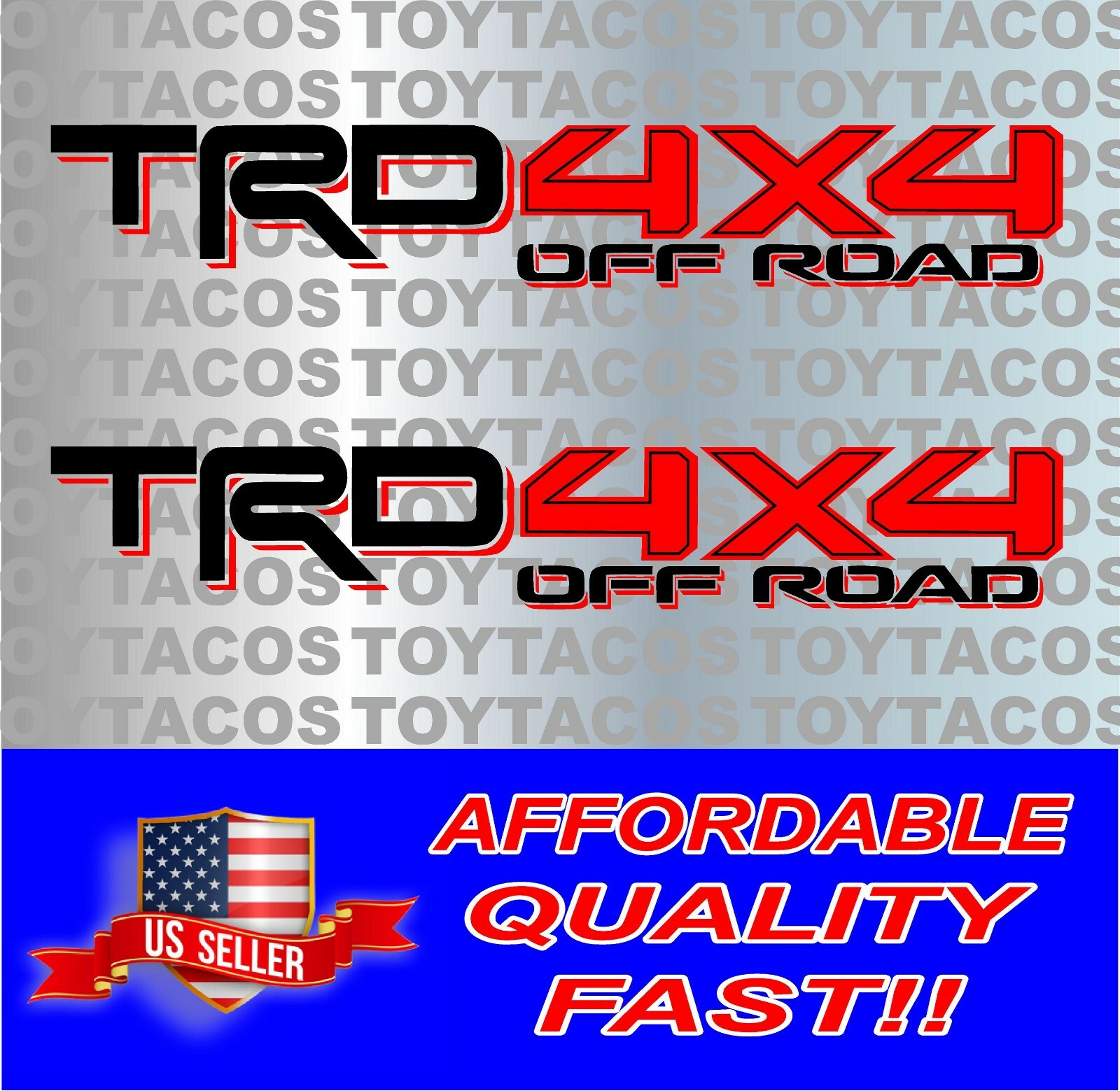 2 x TRD 4×4 OFF ROAD DECALS Toyota Tacoma Tundra Vehicle Vinyl Stickers Graphics