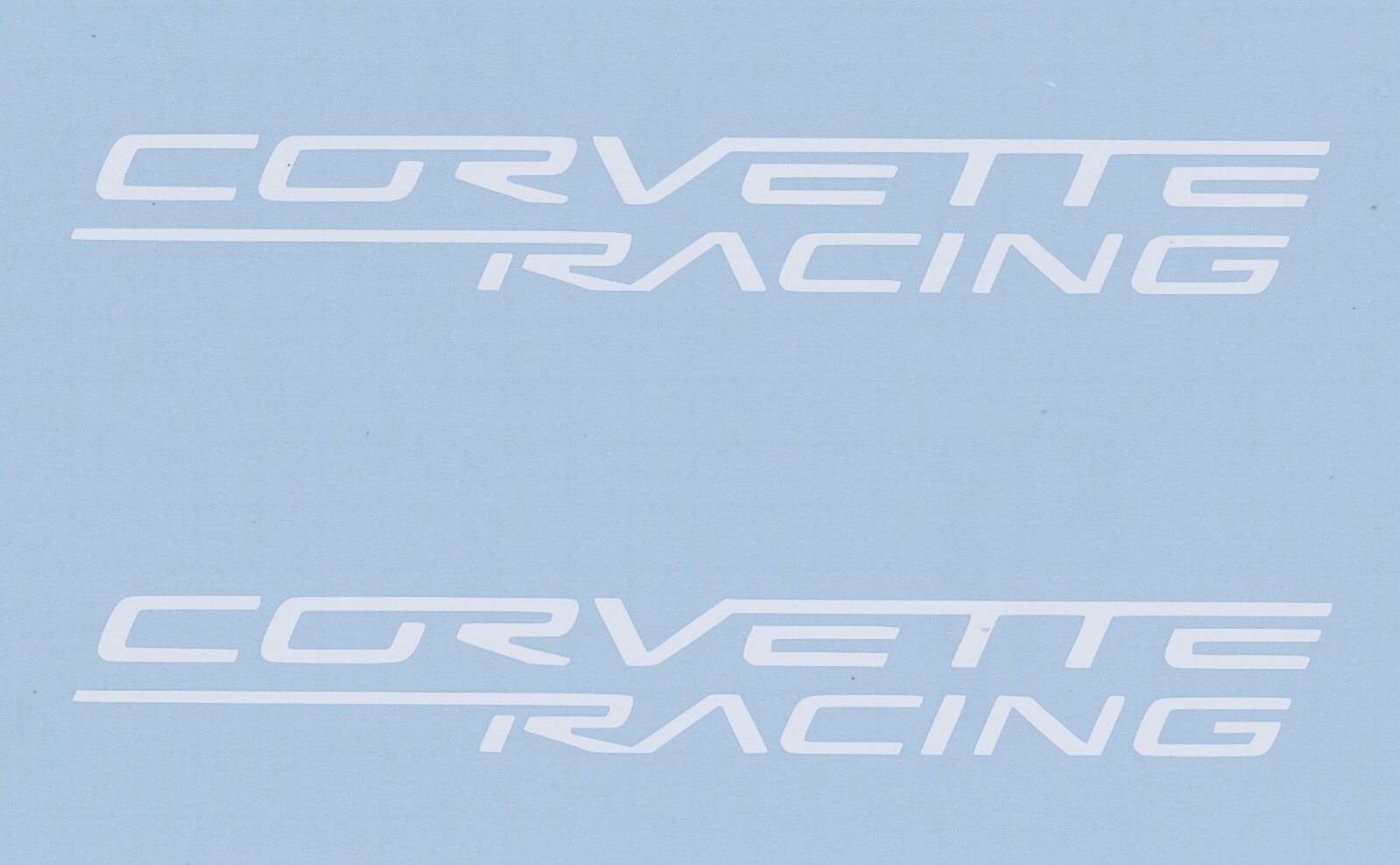 2 New CORVETTE RACING 8″ White Decals Stickers for Vette Car Shows Decal