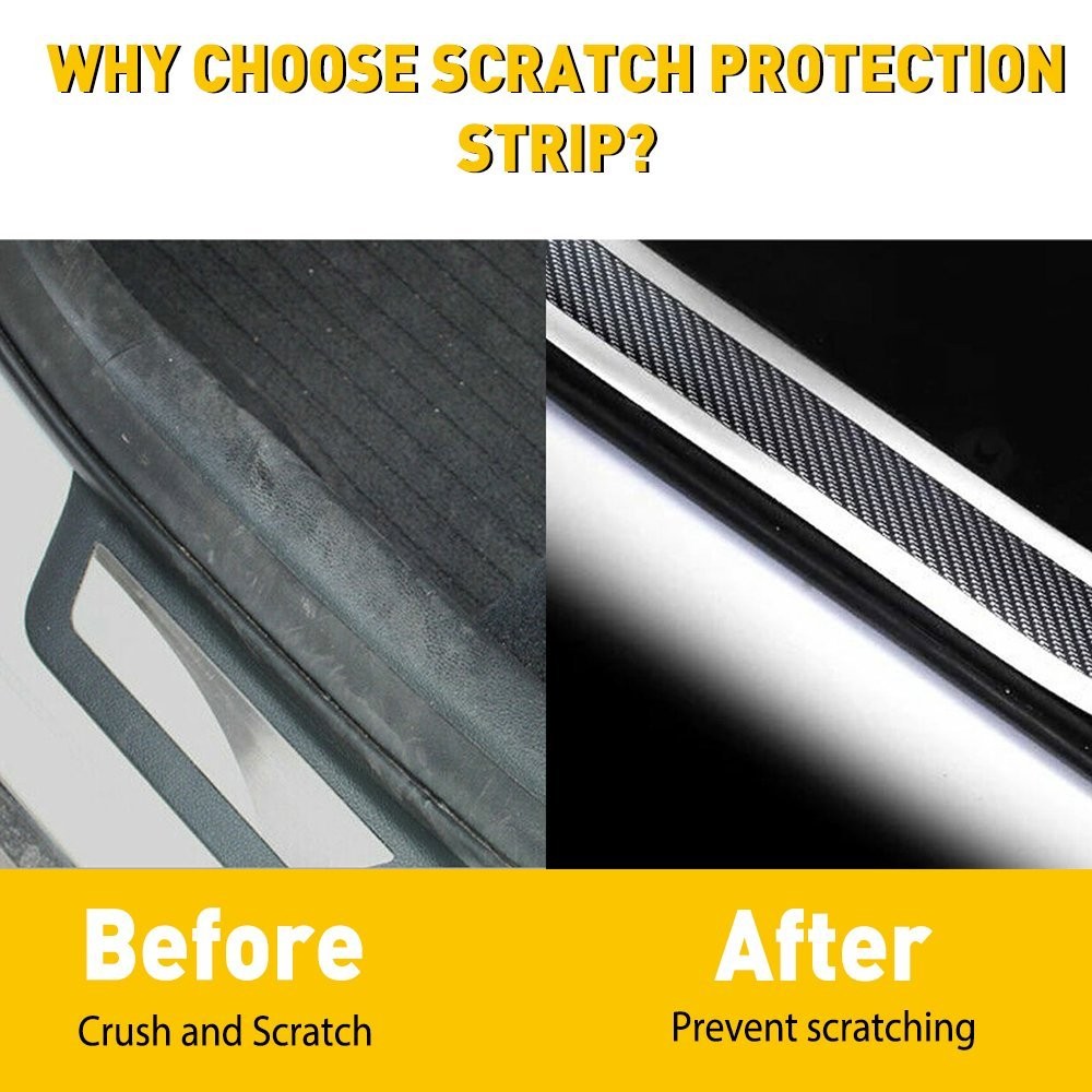 Carbon Sticker Fiber Scuff Sill Cover Protector Anti Scratch Strip Car Door Body
