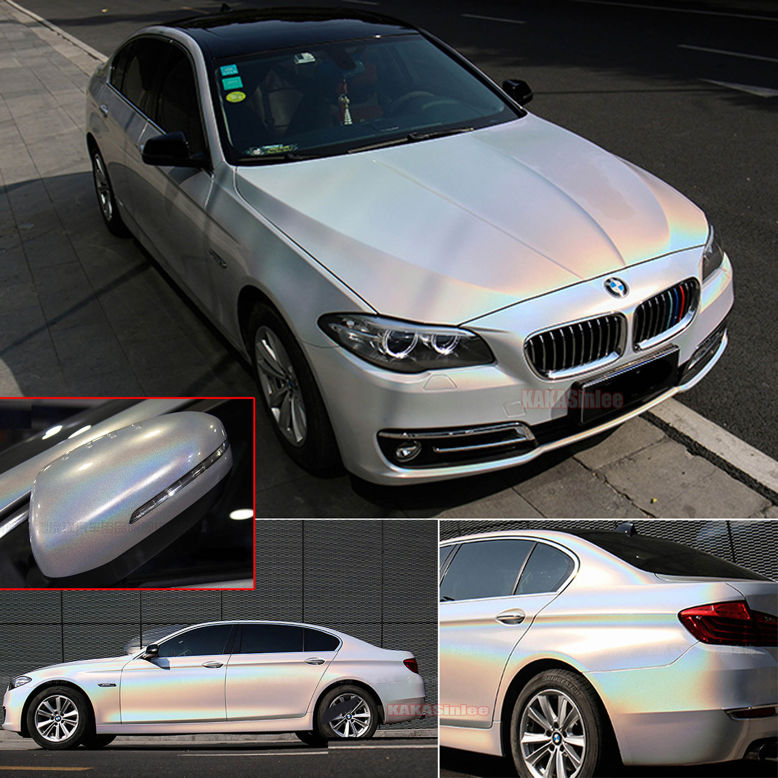 White Laser Iridescent Chameleon Pearl Chrome Entire Car Vinyl Wrap Sticker AX