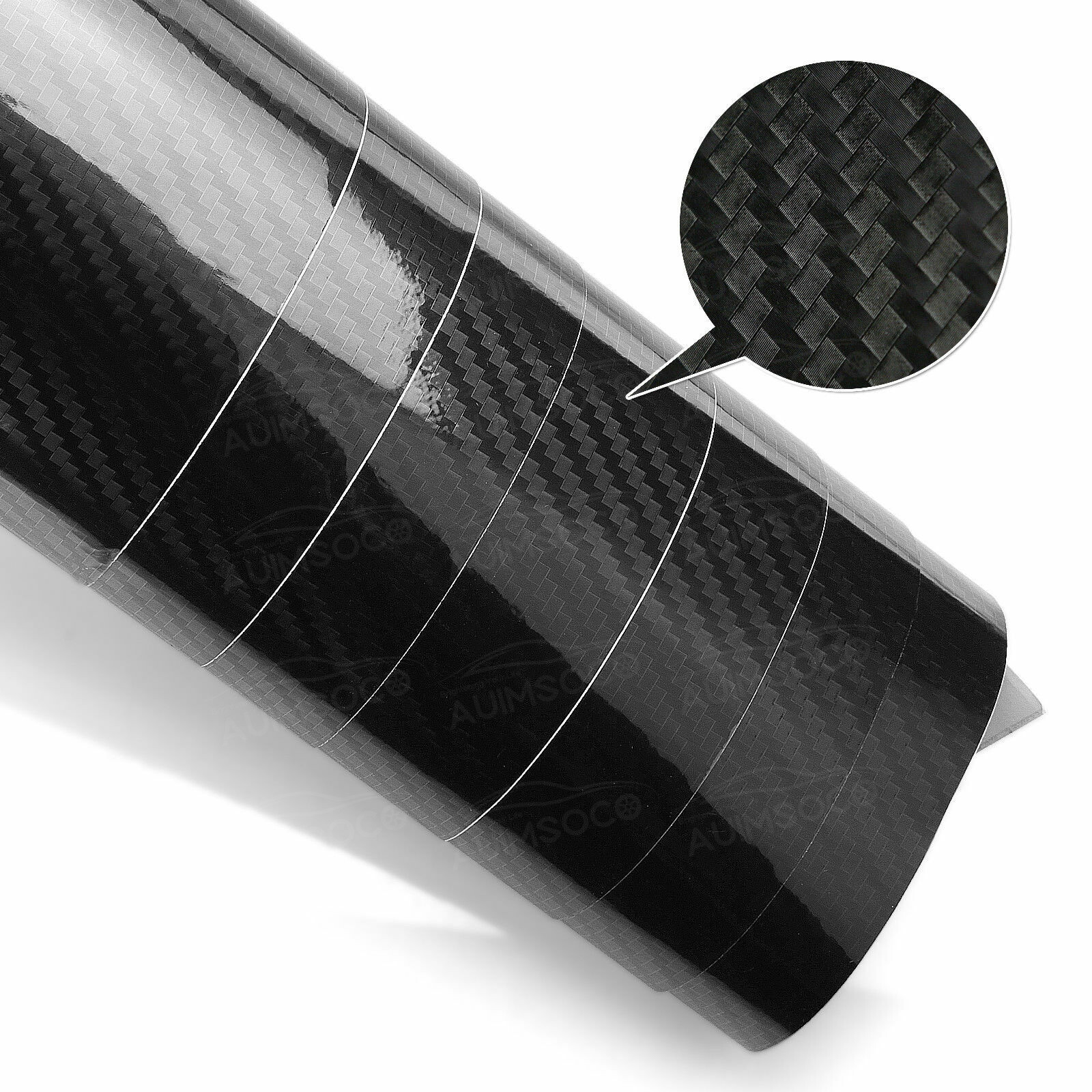 Black Carbon Fiber 12×60 inches 5Years Car Wrap Vinyl Roll with Air Release