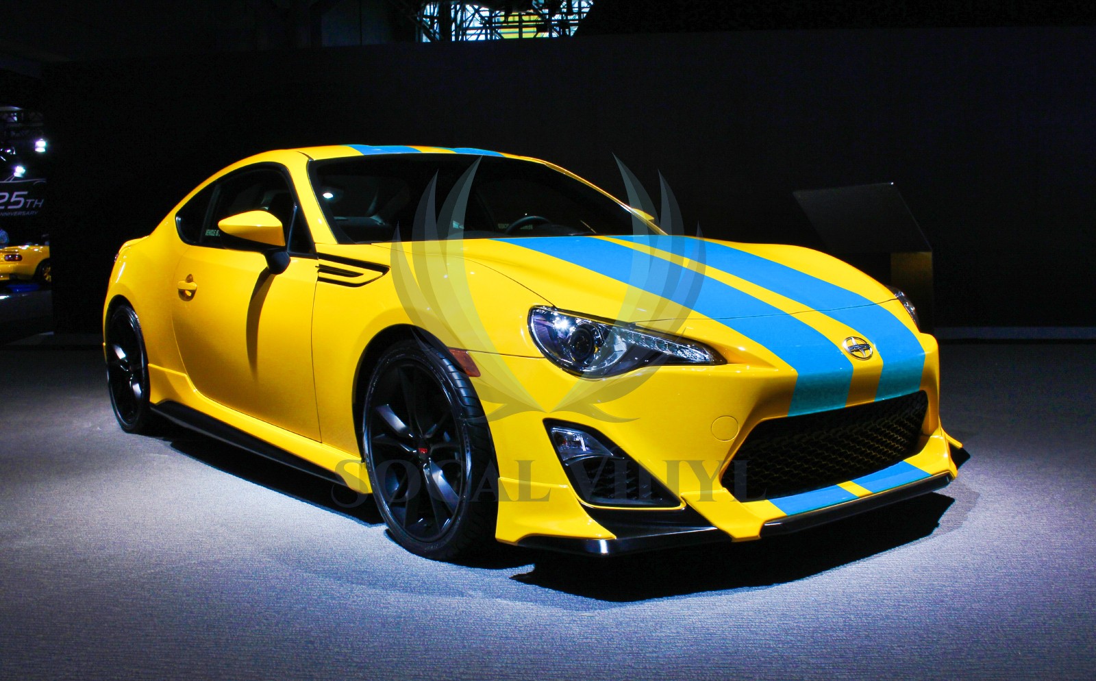 Gloss Color Racing Stripes Vinyl Wrap Decal For Scion Toyota FRS 25FT / 50FT