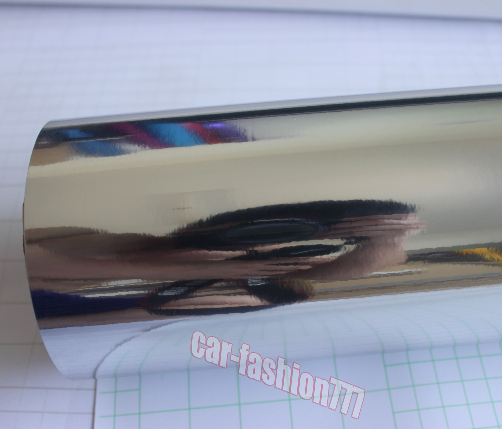 DIY Glossy Mirror Chrome Vinyl Film Sticker for Car Phone Laptop Wrap Silver CF