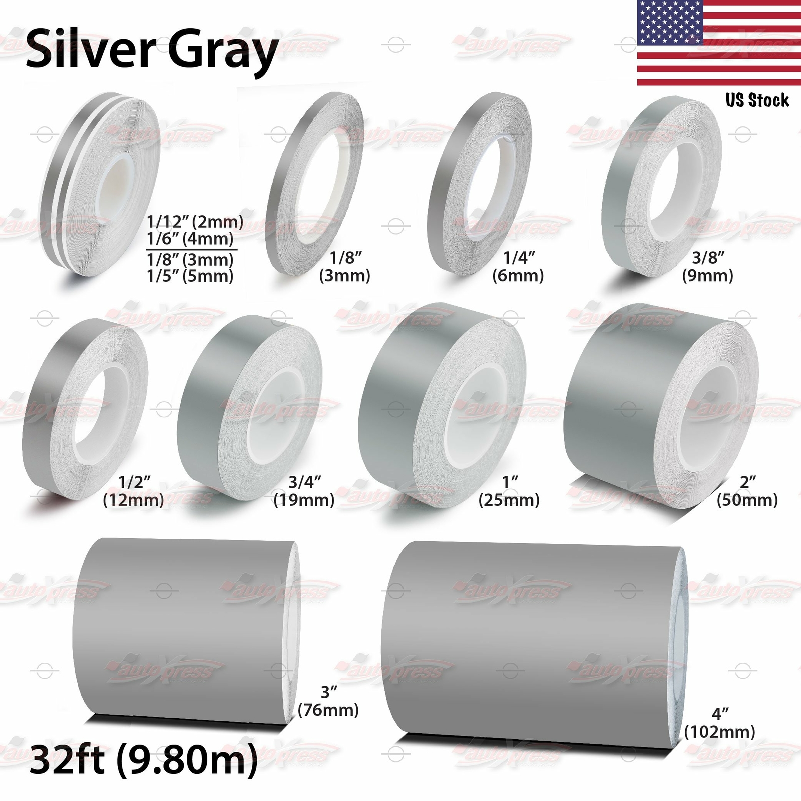 SILVER GRAY Roll Vinyl Pinstriping Pin Stripe Car Motorcycle Tape Decal Stickers
