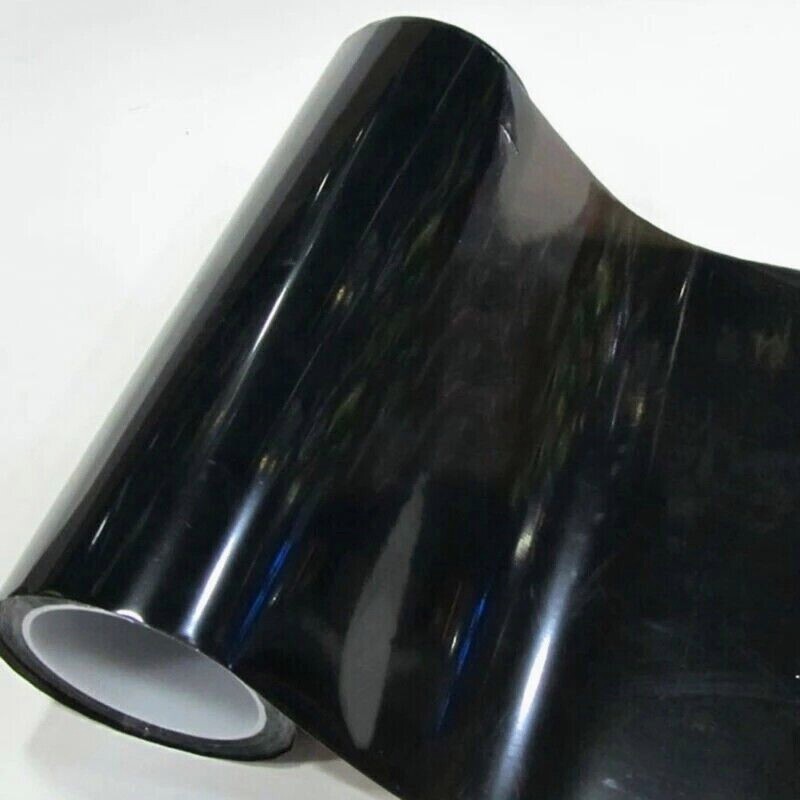 12″x78″Gloss Dark Black Film Smoke Tint Lens Vinyl Wrap For Headlight taillight