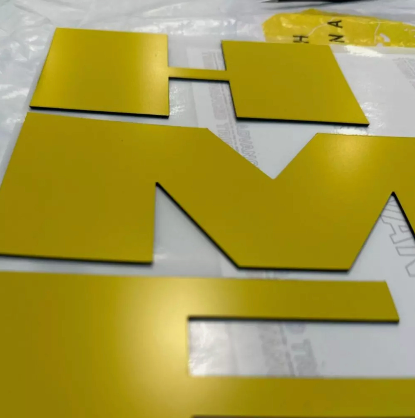 Yellow Letters for H2 Rear Bumper Inserts ABS Plastic