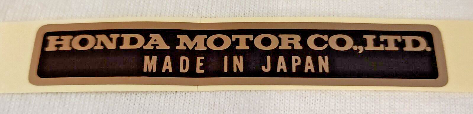 HONDA MOTOR CO,.LTD. – MADE IN JAPAN – GENUINE NAME PLATE DECAL FOR HONDA CYCLES
