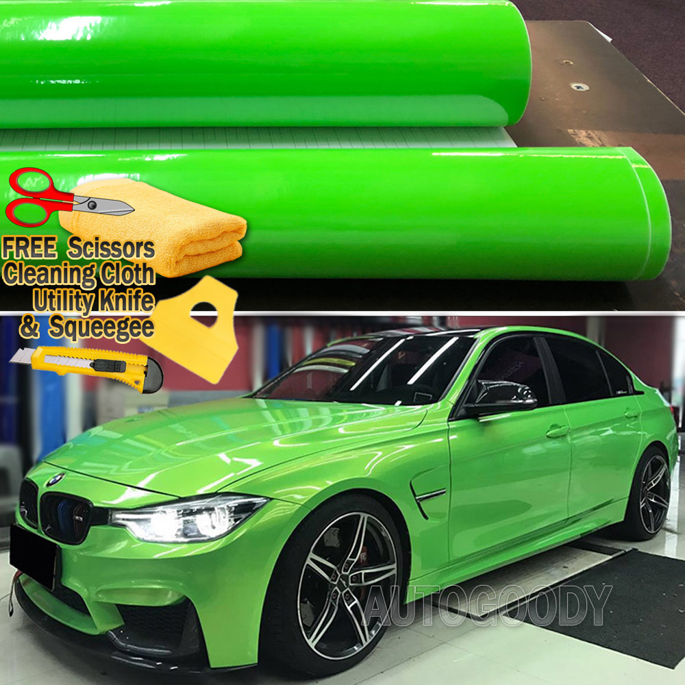 480″ x 60″ Super Gloss Green Vinyl Film Wrap Sticker Air Bubble Free 40ft x 5ft