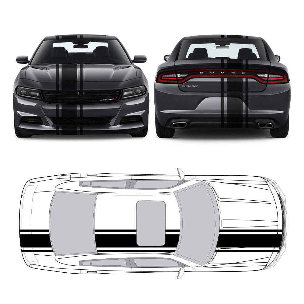 Racing Stripes & pinstripes [3x] 2″ , 11″, 2″ x 68″ Self Healing Vinyl Fits All