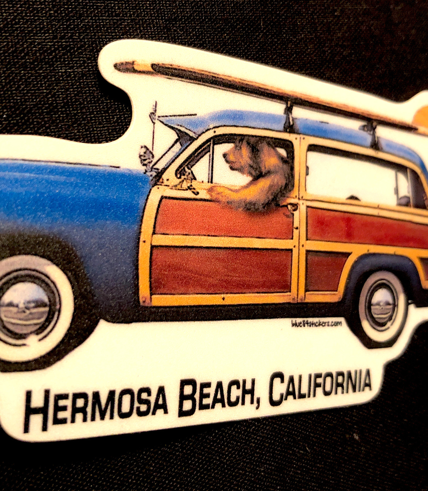 HOT ROD STICKER “WOODY’S CLASSIC 1950’S HERMOSSA BEACH CALIFORNIA” 5“ X 2 1/4“