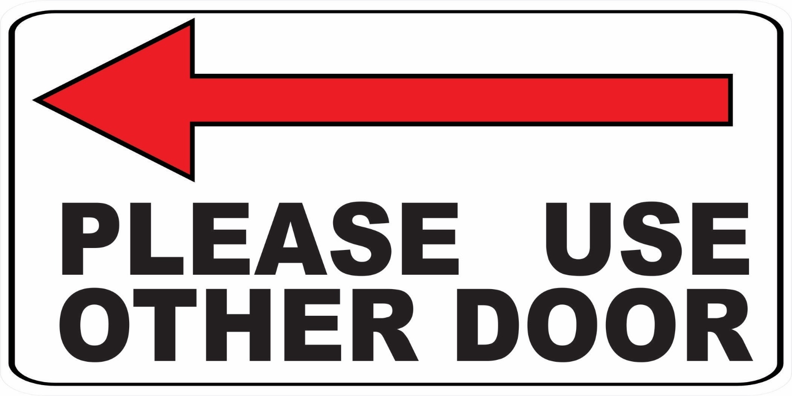 Please Use Other Door Left Arrow – Business Door Window Wall Sticker BS5024