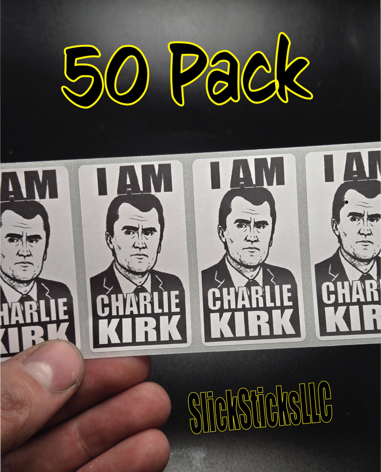 50PCS “I AM CHARLIE KIRK” bulk stickers decal labels opinion we are freedom