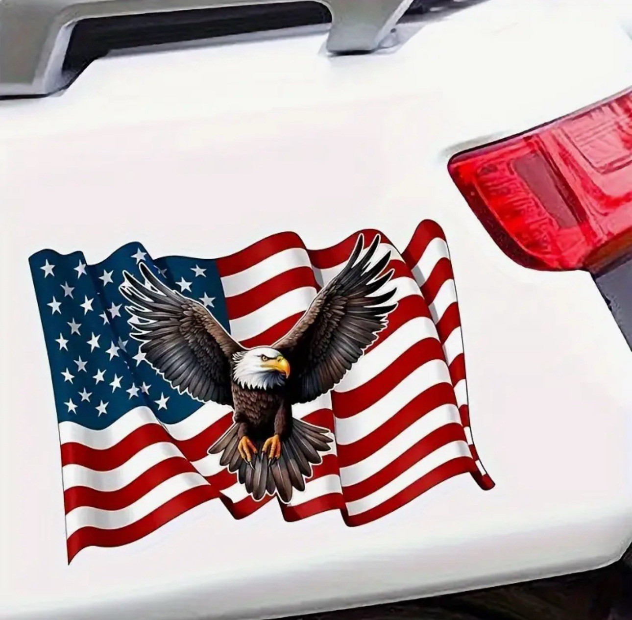 United States America USA Flag Bald Eagle Patriotic 8” XLARGE VinylStickerDecal