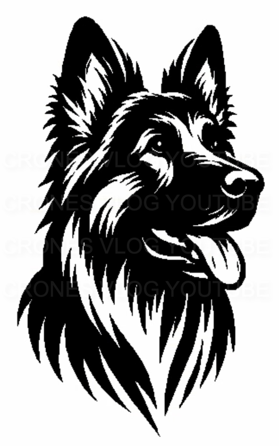 German Shepherd Dog Head GSD Bust window DECAL/STICKER 8” White