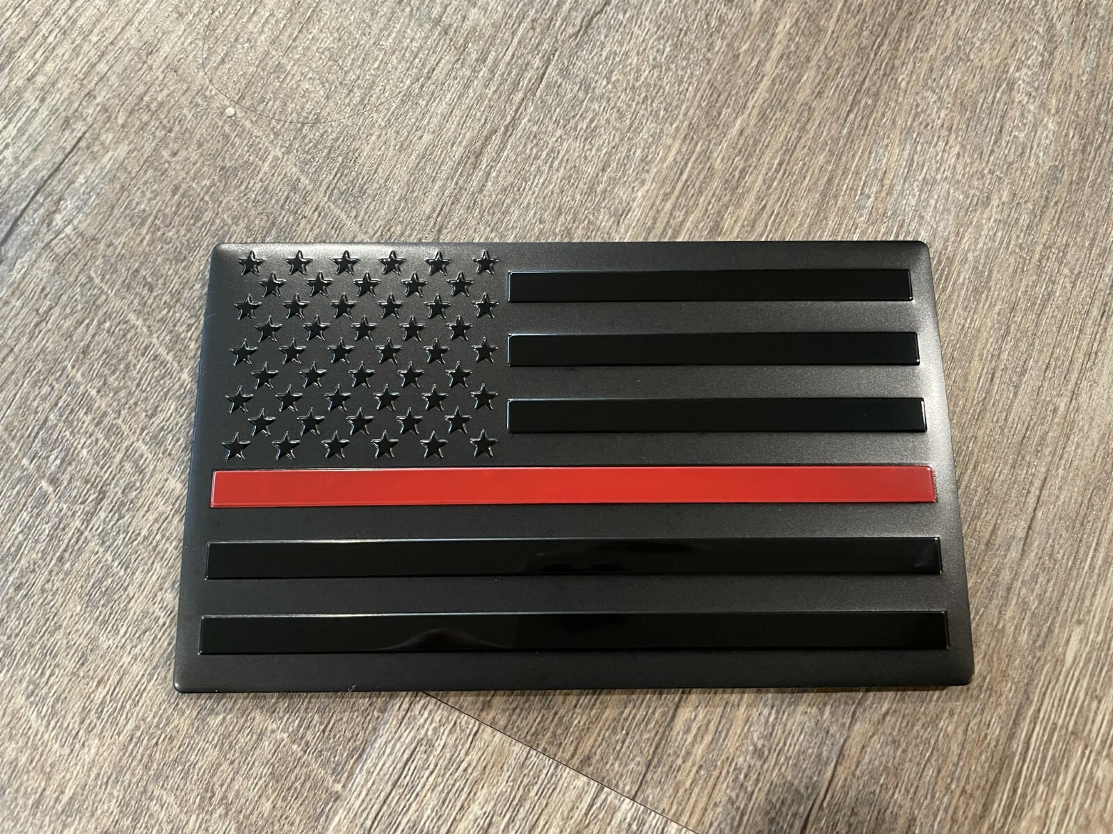 5″x 3″ American Black Metal Flag Emblem Sticker USA Thin Blue Line Thin Red Line