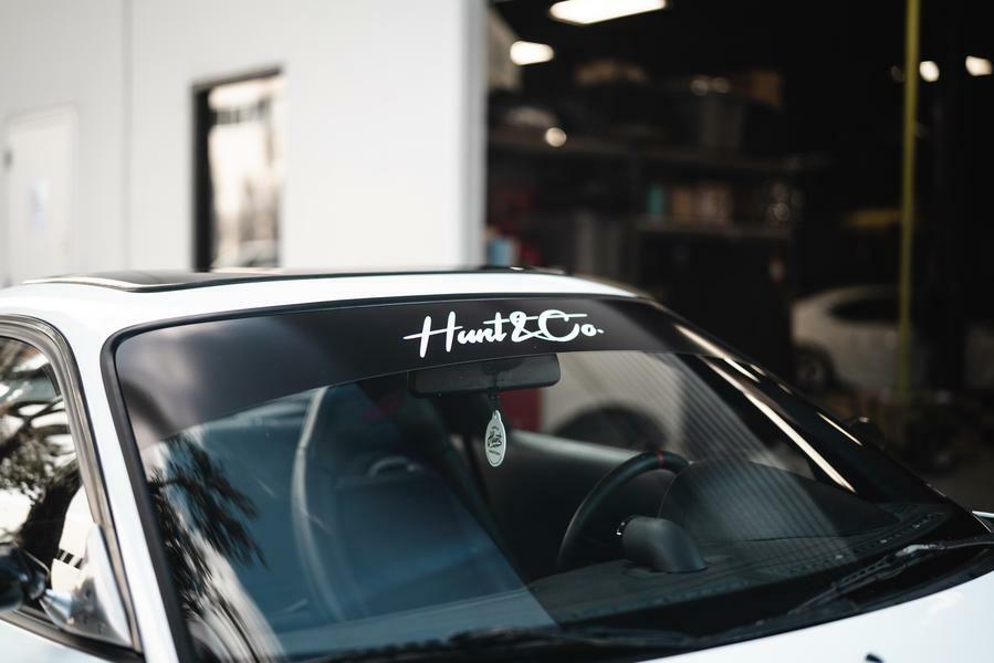 Windshield Banner Vinyl Decal Visor Sunstrip Universal HuntandCo windshield1 24
