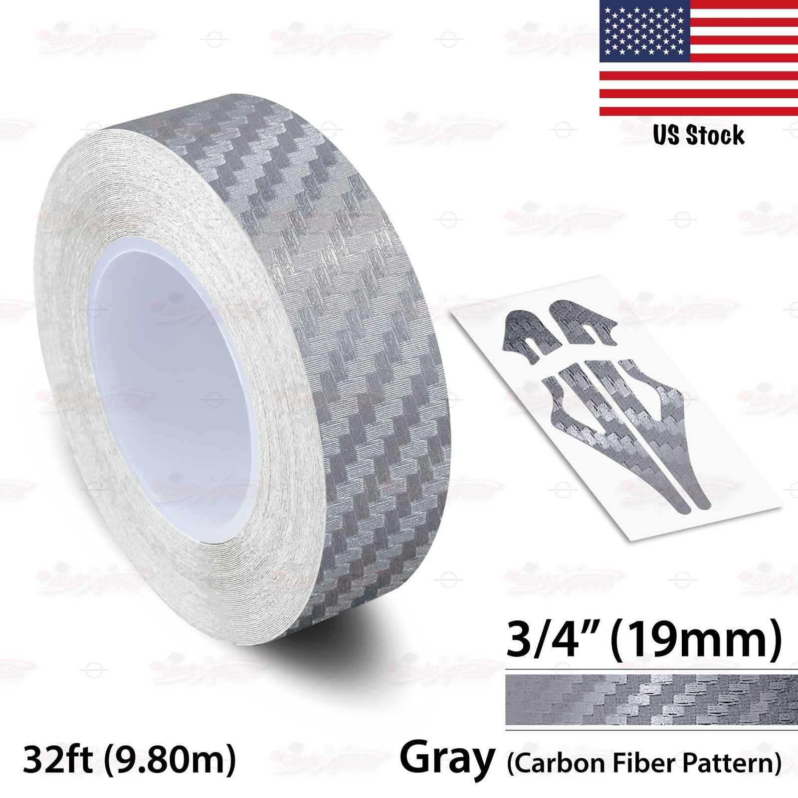 3/4″ Roll Vinyl Pinstriping Pin Stripe Line Tape Sticker 19mm CARBON FIBER GRAY