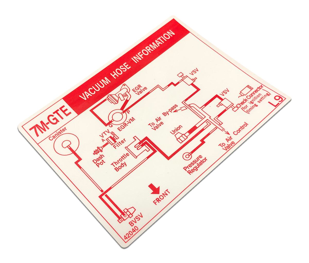 REPRODUCTION VACUUM HOSE INFORMATION DECAL (MA70 SURPA 7M-GTE) (AU)