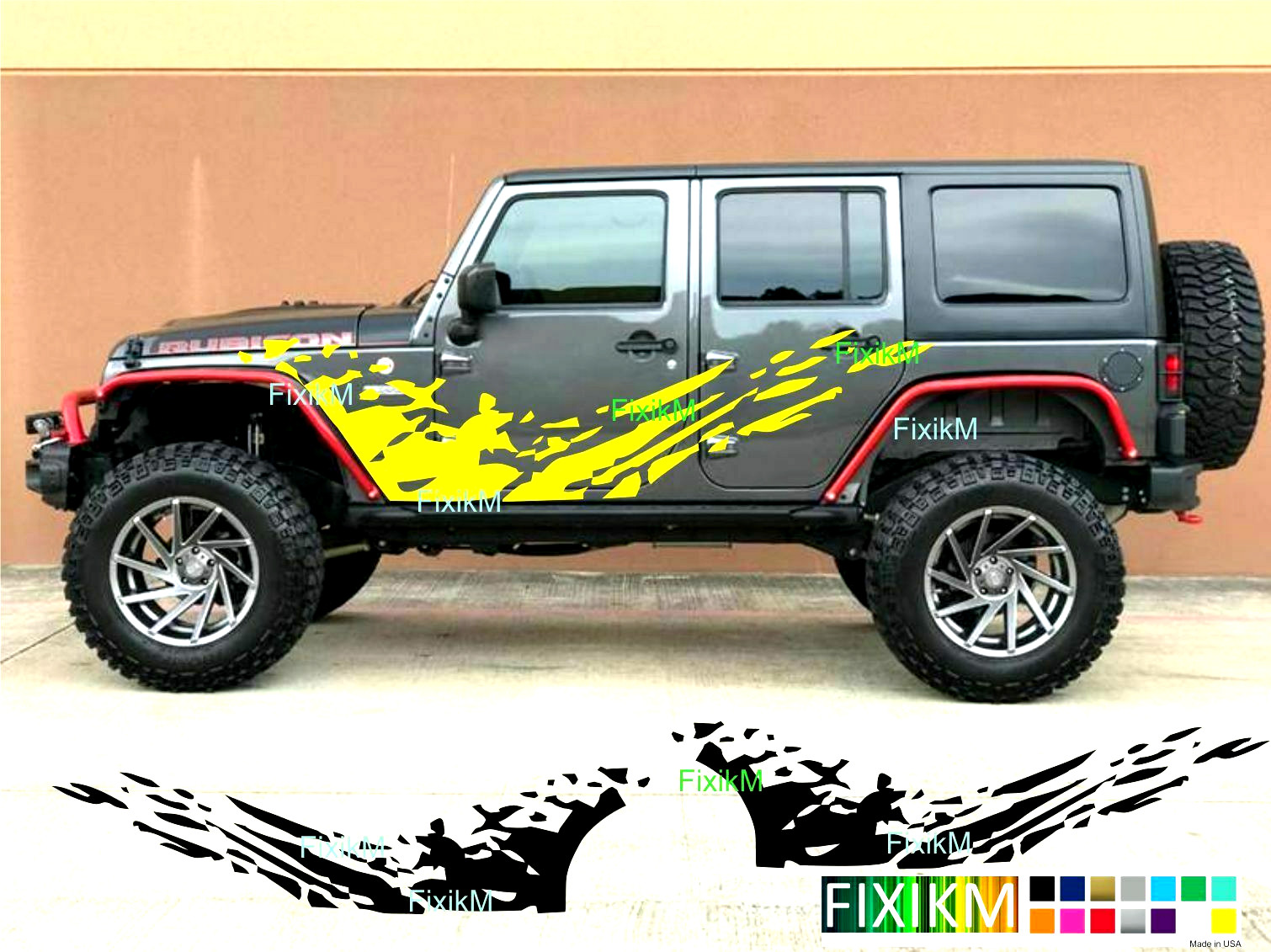 Mud splash graphics decal fit for any cars and trucks left and right side set