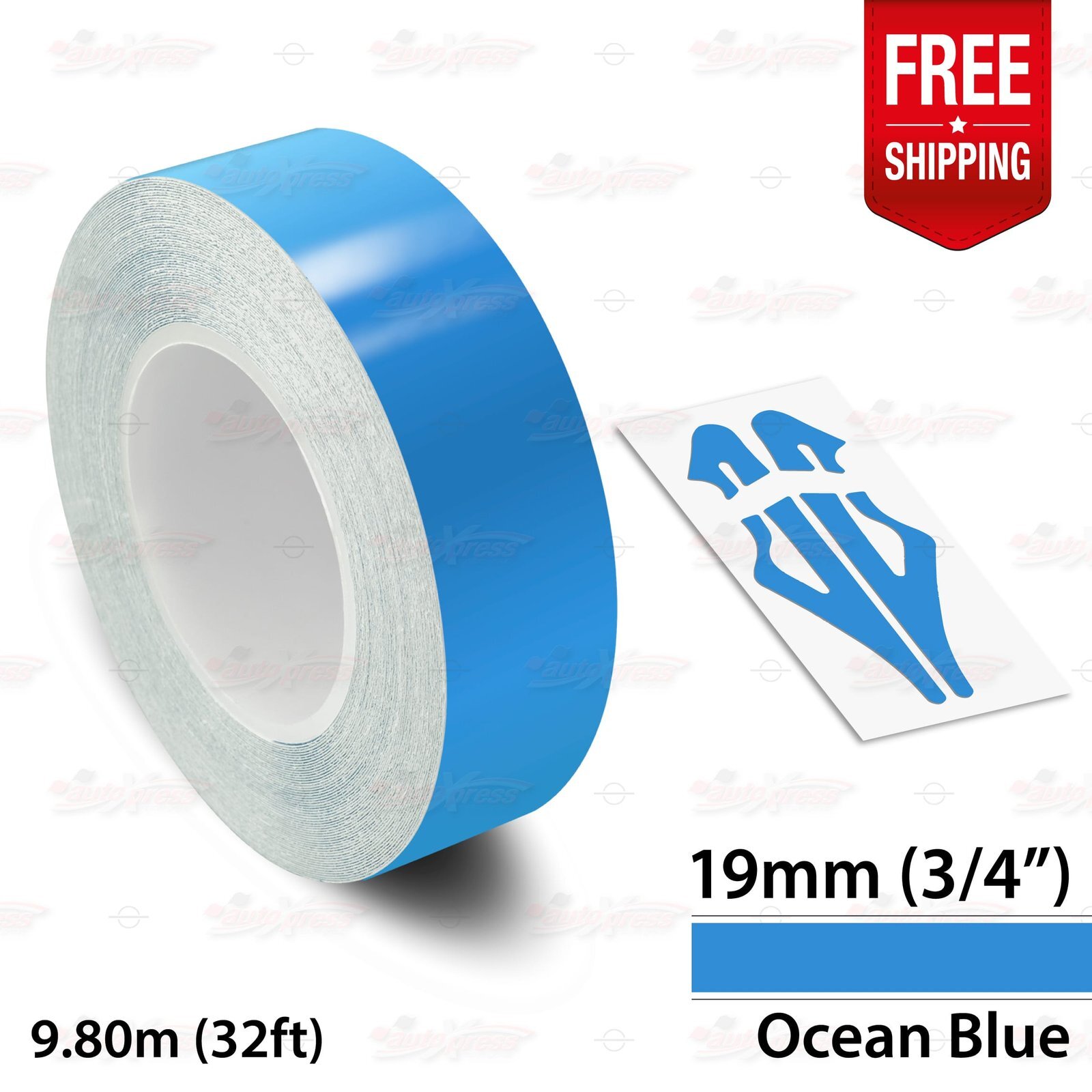 OCEAN BLUE 3/4″ 19mm Roll PIN STRIPE Car Striping Line TAPE Decal Vinyl Sticker