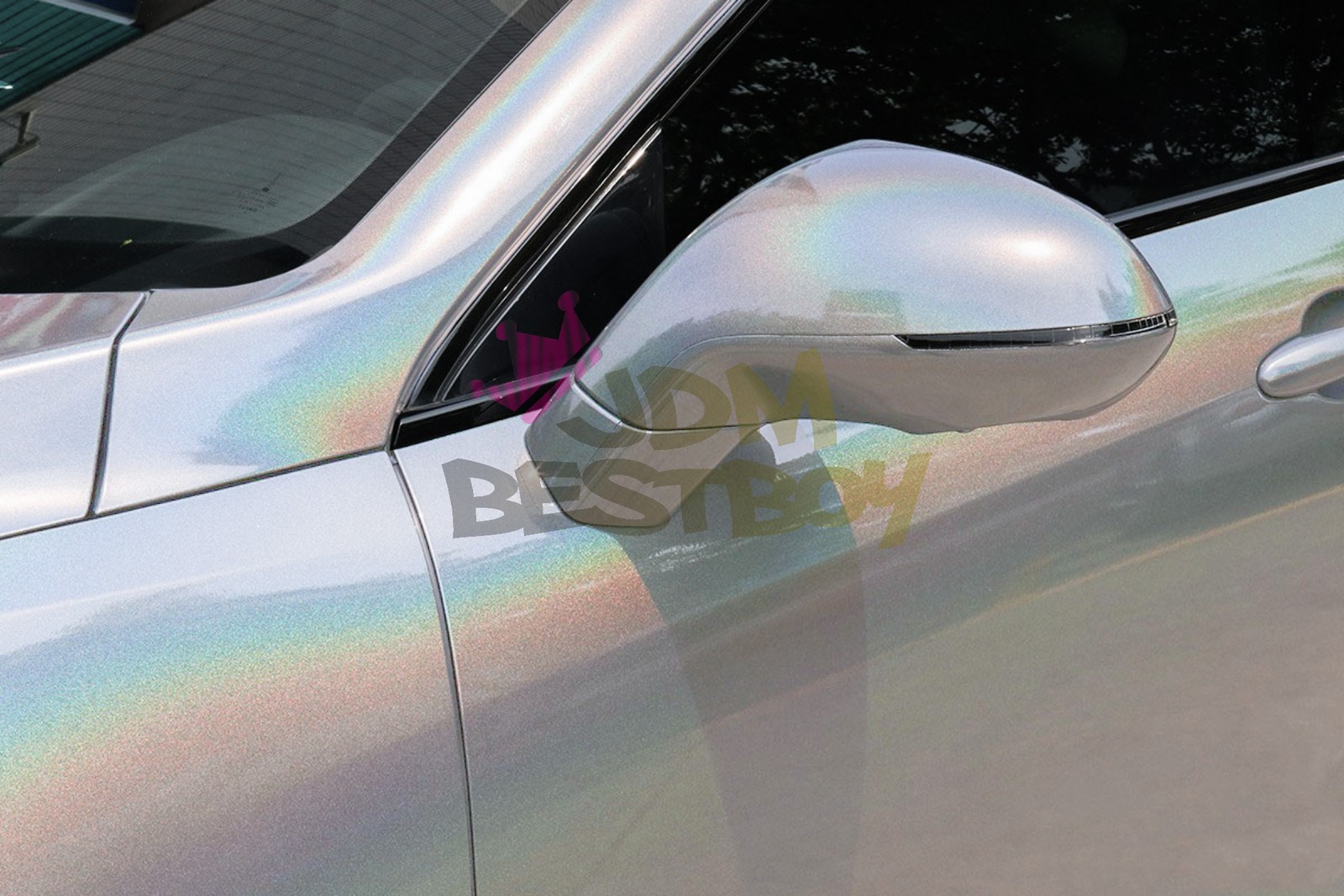 Laser Flip Gloss White Car Auto Sticker Decal Vinyl Wrap Sheet Film Air Release