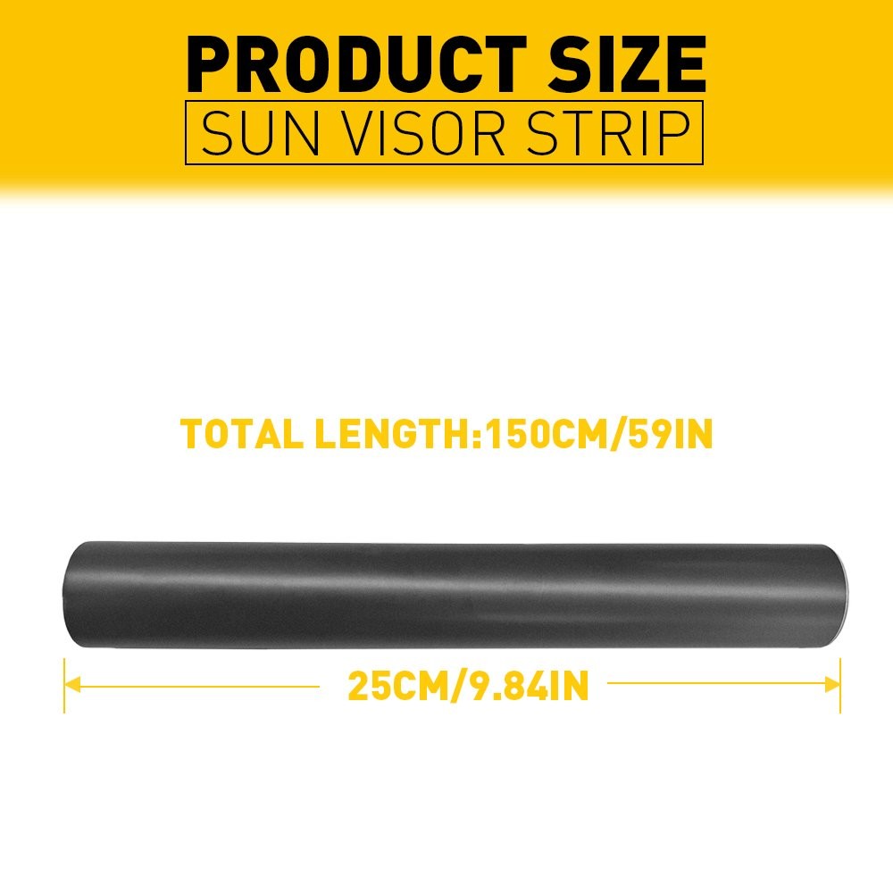 Universal Windshield Matte Black Banner Vinyl Decal Sun Strip 9.84″x59″ Sticker
