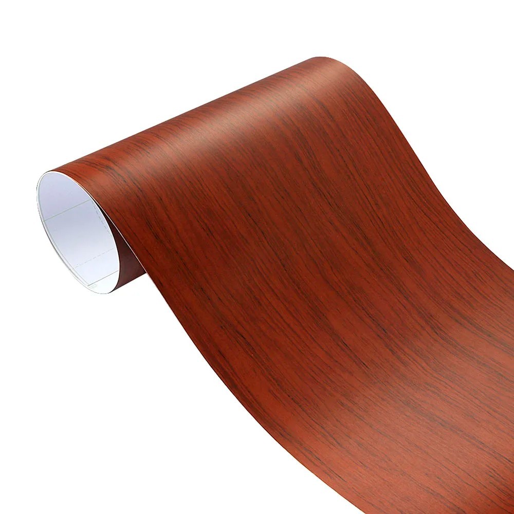 Car Interior Wood Grain Textured Glossy Vinyl Wrap Sticker DIY Decal Sheet Film