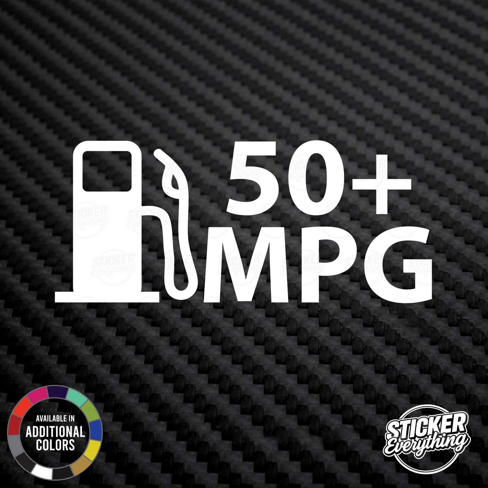 50+ Mpg 6″ Vinyl Decal Sticker Fits Funny Car Sticker Gas Mileage Car Truck Jdm
