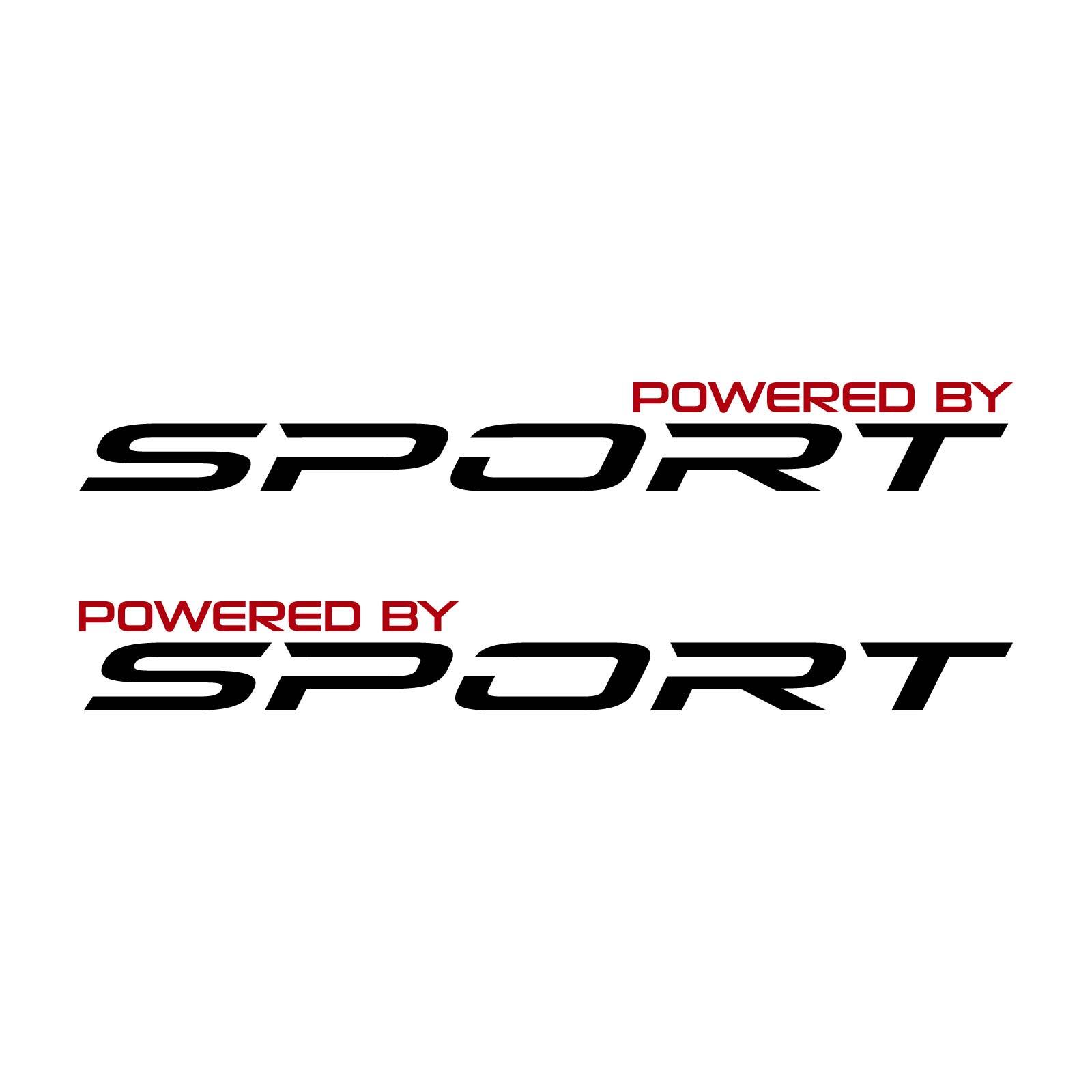 Pair Powered By SPORT Decal Sticker for Car Truck Racing Performance